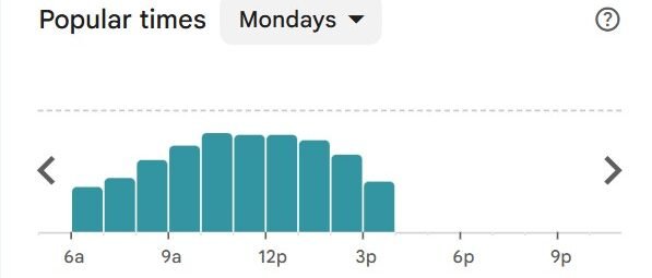 Leo’s Bagels NYC popular times chart for Monday