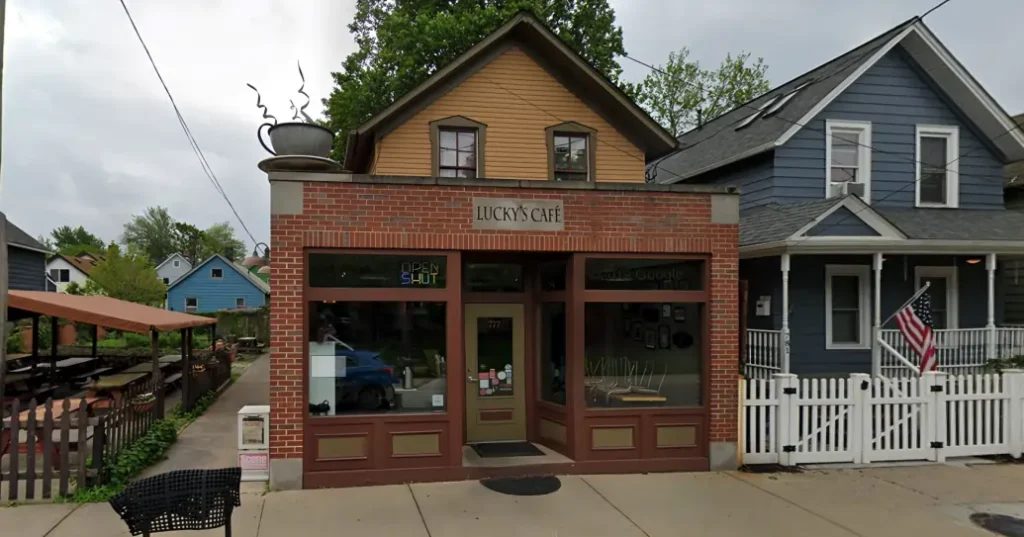 Exterior view of Lucky’s Café Cleveland – Best Breakfast Restaurants in Ohio