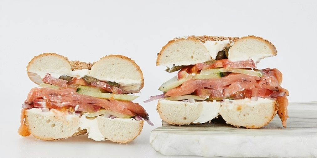 Pastrami Sandwich on a Bagel at Leo's Bagel